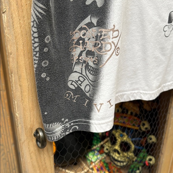 Y2K Ed Hardy x Christian Audigier Skulls T-Shirt - Picture 12 of 12